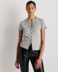 Organic Cotton Micro-Rib Button Tee